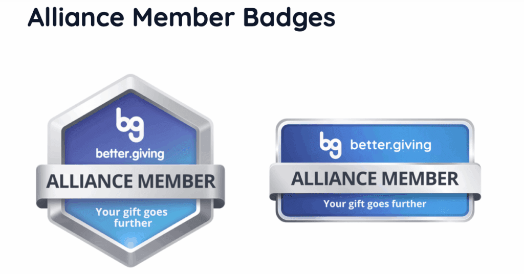 Better Giving Alliance member badges
