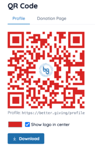 Red Better Giving QR code